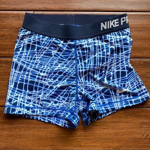 Blue Spiderweb Print Nike Pro spandex